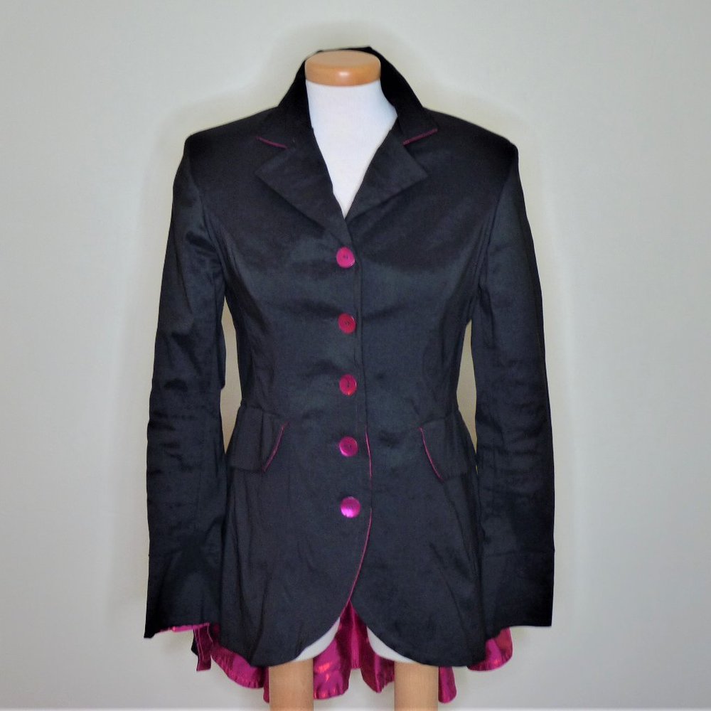 Elegant Black Blazer with Pink Accents